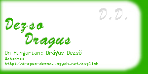 dezso dragus business card
